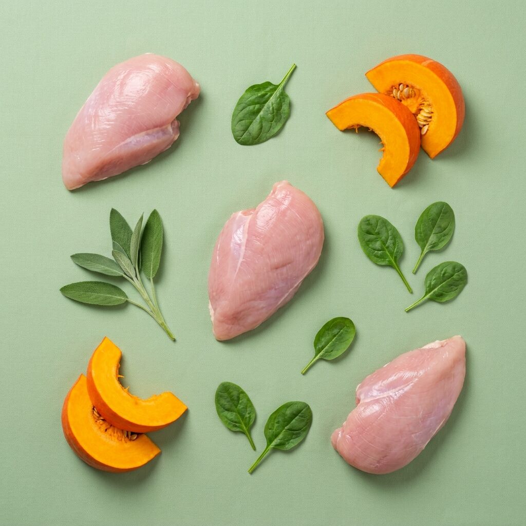 The main ingredients of Turkey & Pumpkin